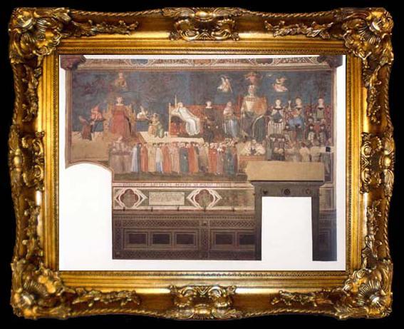 framed  Ambrogio Lorenzetti Allegory of Good Governmert (mk08), ta009-2
